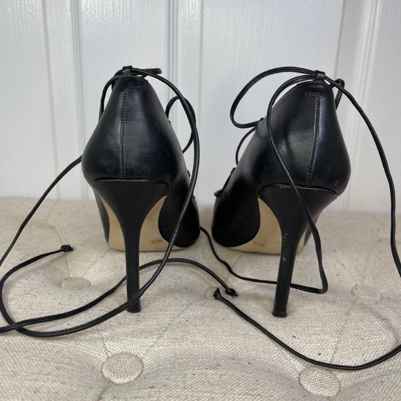 BCBGeneration Black Tully Lace-Up Pump Pointed Toe Stiletto's - 8 - Picture 5 of 13